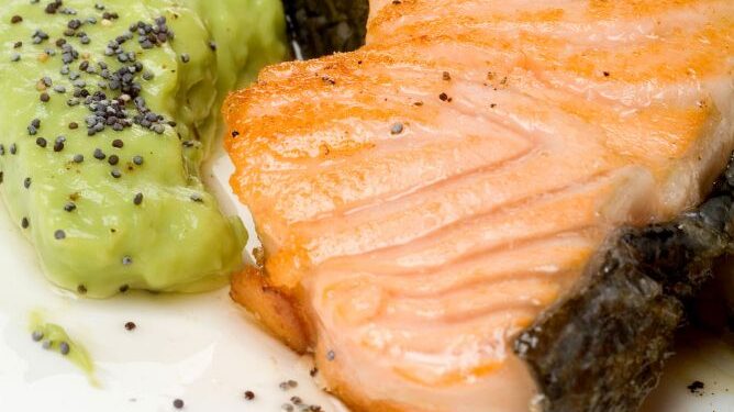 Baked Salmon with Orange Guacamole Recipe