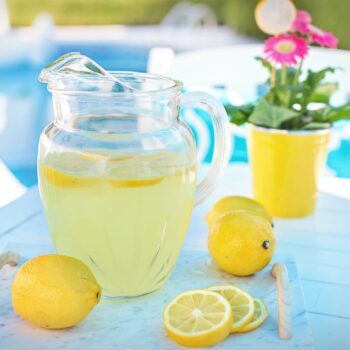 Homemade lemonade, a very refreshing and healthy drink