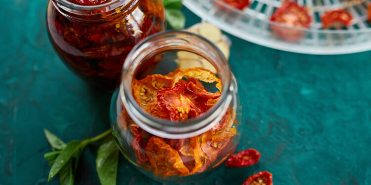 Oil flavored with sundried tomatoes, garlic and oregano