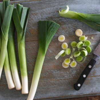 Roasted Leeks with Mustard Vinaigrette, a healthy and delicious recipe.
