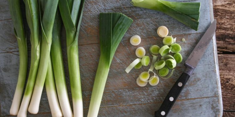 Roasted Leeks with Mustard Vinaigrette, a healthy and delicious recipe.