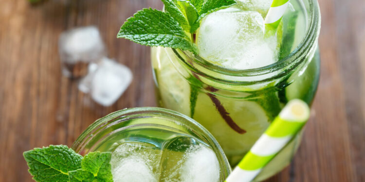 Lemon Peppermint Water, a recipe for a very refreshing and healthy drink.