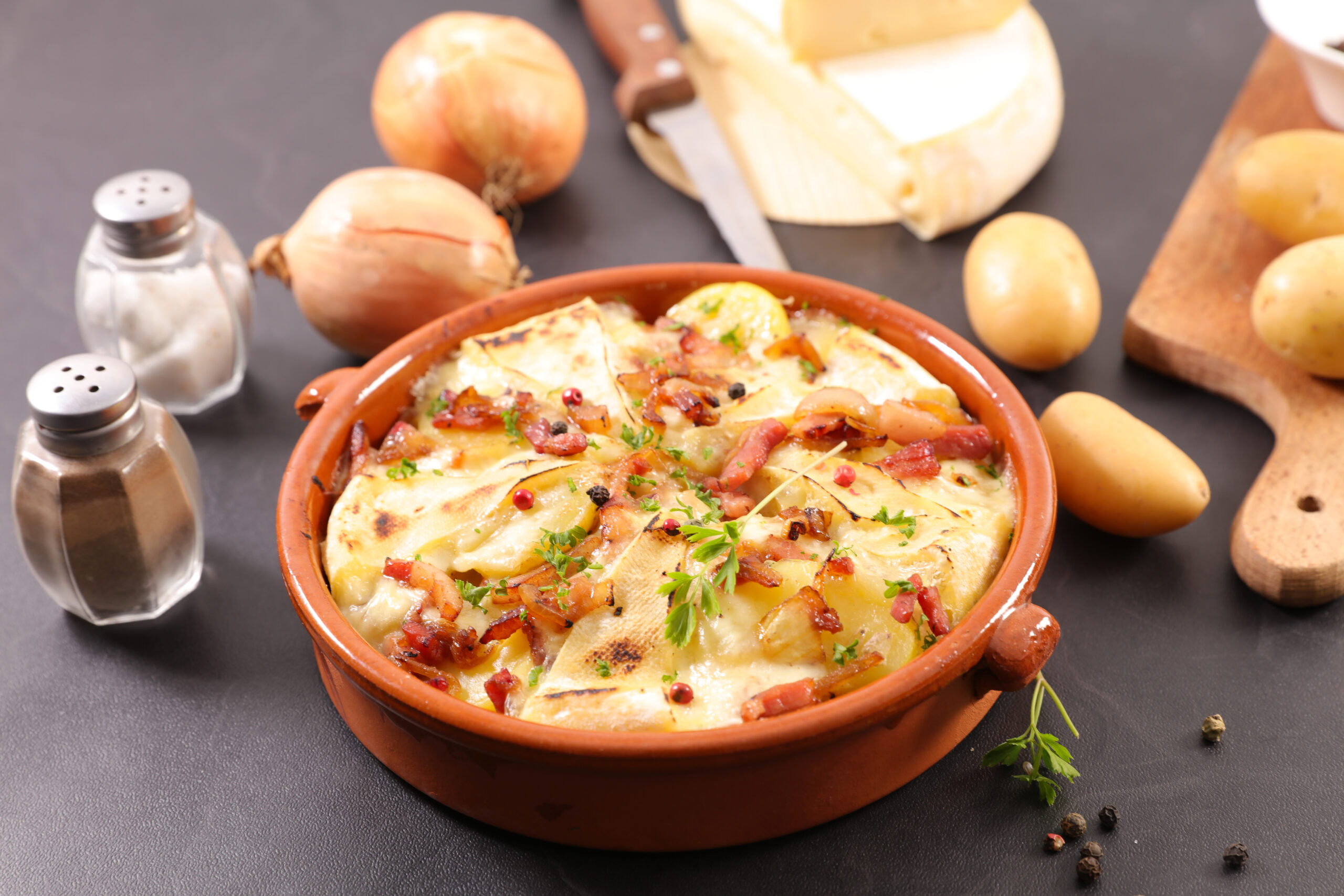 Tartiflette, a great recipe for French Fries with Bacon and Cheese